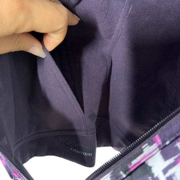 Columbia Purple Print Zip Up Lined Hooded Jacket XL - Picture 7 of 10